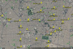 نقشه هوایی چگونگی توزیع خطوط متروتهران